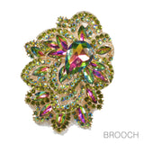 96850, FLORAL RHINESTONE PIN BROOCH