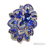 96850, FLORAL RHINESTONE PIN BROOCH