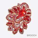 96850, FLORAL RHINESTONE PIN BROOCH