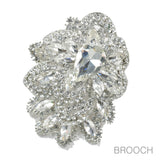 96850, FLORAL RHINESTONE PIN BROOCH
