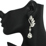 96853, TEARDROP RHINESTONE ACCENT DANGLE EARRING
