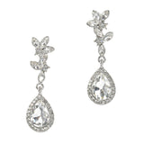 96858, TEARDROP RHINESTONE ACCENT EVENING DANGLE EARRING
