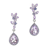 96858, TEARDROP RHINESTONE ACCENT EVENING DANGLE EARRING