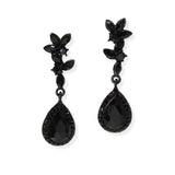 96858, TEARDROP RHINESTONE ACCENT EVENING DANGLE EARRING