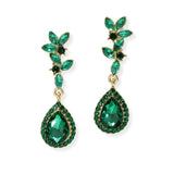 96858, TEARDROP RHINESTONE ACCENT EVENING DANGLE EARRING