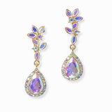 96858, TEARDROP RHINESTONE ACCENT EVENING DANGLE EARRING