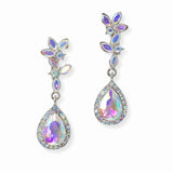 96858, TEARDROP RHINESTONE ACCENT EVENING DANGLE EARRING