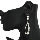 96861, MARQUISE RHINESTONE ACCENT EVENING DANGLE EARRING