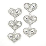96862, BIG HEART RHINESTONE DROP DANGLE EARRING