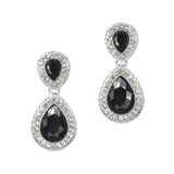 96865, CRYSTAL RHINESTONE & PEARL TEARDROP DANGLE EARRING