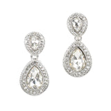 96865, CRYSTAL RHINESTONE & PEARL TEARDROP DANGLE EARRING