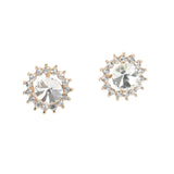 96866, ROUND RHINESTONE ACCENT STUD EARRING