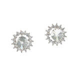 96866, ROUND RHINESTONE ACCENT STUD EARRING