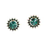 96866, ROUND RHINESTONE ACCENT STUD EARRING