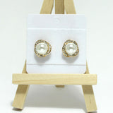 96898, PEARL ACCENT FLOWER STUD EARRING