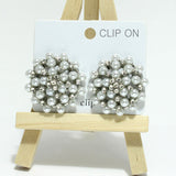 96900, PEARL WITH RHINESTONE CLIP ON EARRING
