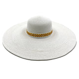 96902, GOLD CHAIN PRINT WIDE BRIM FLOPPY HAT