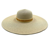 96902, GOLD CHAIN PRINT WIDE BRIM FLOPPY HAT