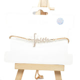 96905, "FAITH" CUBIC ZIRCONIA ADJUSTABLE BRACELET
