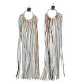 96920, GENUINE SUEDE LEATHER LONG TASSEL FRINGE EARRING