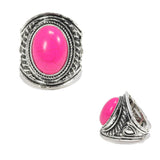 96925, WESTERN OVAL TURQUOISE STONE STRETCH RING