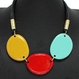 96938, GEOMETRIC TRIPLE ACRYLIC NECKLACE
