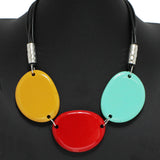 96938, GEOMETRIC TRIPLE ACRYLIC NECKLACE