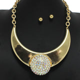 96939, PAVE RHINESTONE BALL ACCENT NECKLACE