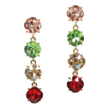 96943, GEOMETRIC RHINESTONE DROP DANGLE EARRING