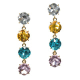 96943, GEOMETRIC RHINESTONE DROP DANGLE EARRING