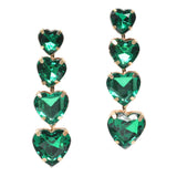 96944, HEART RHINESTONE DROP DANGLE EARRING