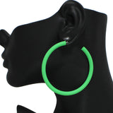 96946, 60MM MATTE FINISH ROUND HOOP EARRING