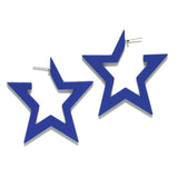 96947, MATTE FINISH STAR HOOP EARRING