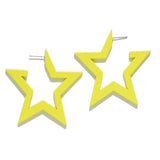 96947, MATTE FINISH STAR HOOP EARRING