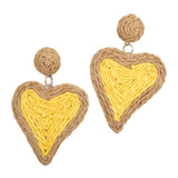 96957, HEART RAFFIA DANGLE EARRING