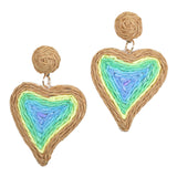 96957, HEART RAFFIA DANGLE EARRING