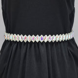 96961, HANDMADE MARQUISE RHINESTONE EVENING WEDDING BELT & HEADBAND