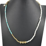 96991, TRIPLE BALL ACCENT WITH FRESHWATER PEARL NECKLACE