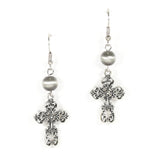96996, FILIGREE WESTERN CROSS DANGLE EARRING