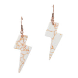 97001, TURQUOISE STONE LOOK LIGHTNING BOLT EARRING