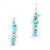 97003, NATURAL TURQUOISE STONE CUT DANGLE EARRING