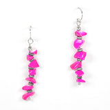 97003, NATURAL TURQUOISE STONE CUT DANGLE EARRING