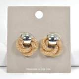 97016, MESH METAL STUD EARRING