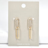 97018, PAVE RHINESTONE GEOMETRIC DANGLE EARRING