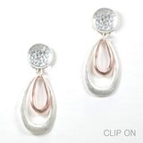 97026, GEOMETRIC METAL CLIP ON EARRING