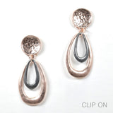 97026, GEOMETRIC METAL CLIP ON EARRING
