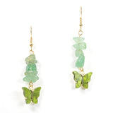 97053, BUTTERFLY ACCENT RESIN STONE DANGLE EARRING