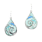 97063, DOLPHIN ENAMEL TEARDROP EARRING