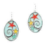 97064, STARFISH ENAMEL OVAL EARRING