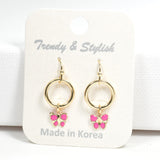 97071, DAINTY ENAMEL BUTTERFLY CHARM DANGLE EARRING
